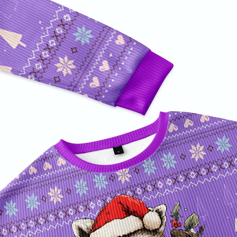cute feral raccoon christmas sweatshirt for women