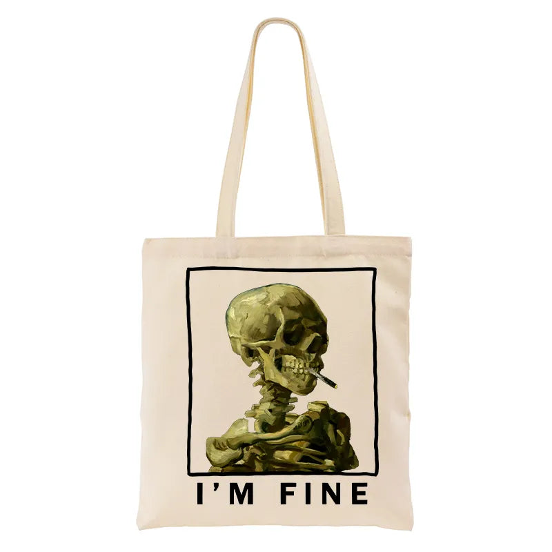 Kyoto-Lion Skeleton Says Im Fine Tote Bag