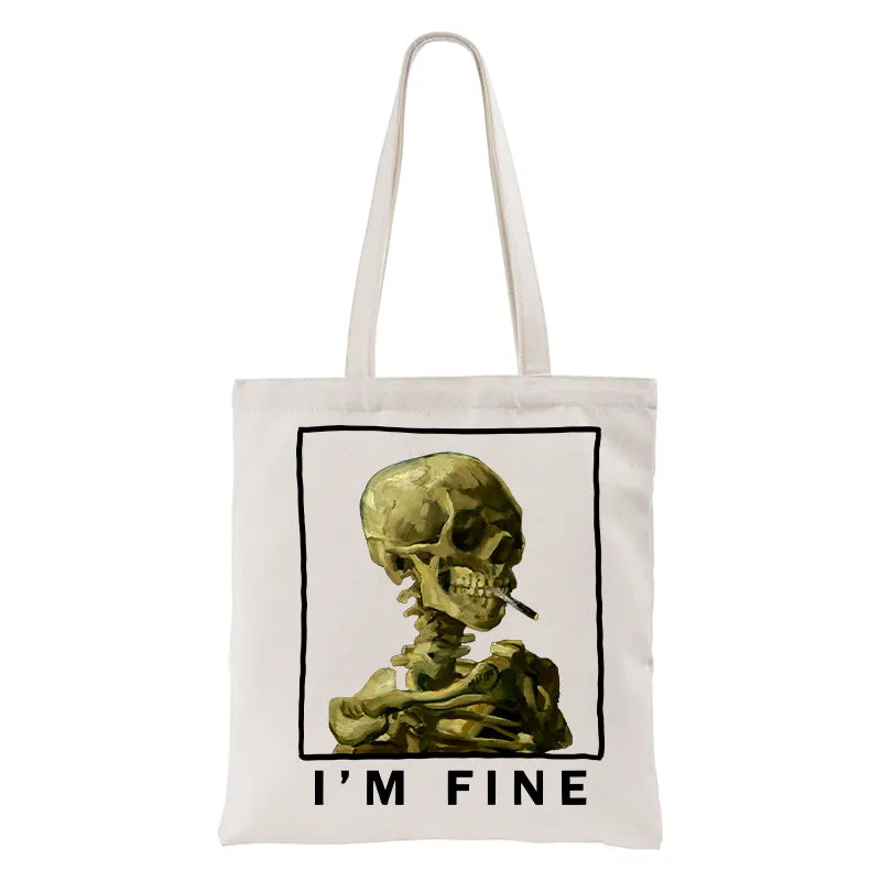 Kyoto-Lion Skeleton Says Im Fine Tote Bag