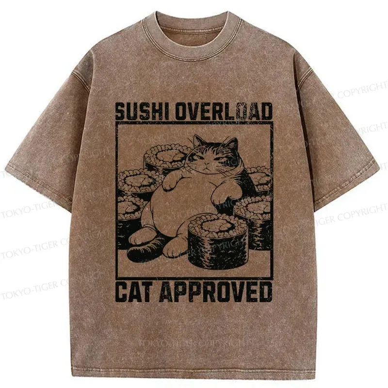 Japanese Fat Cat Sushi T-Shirt for Summer