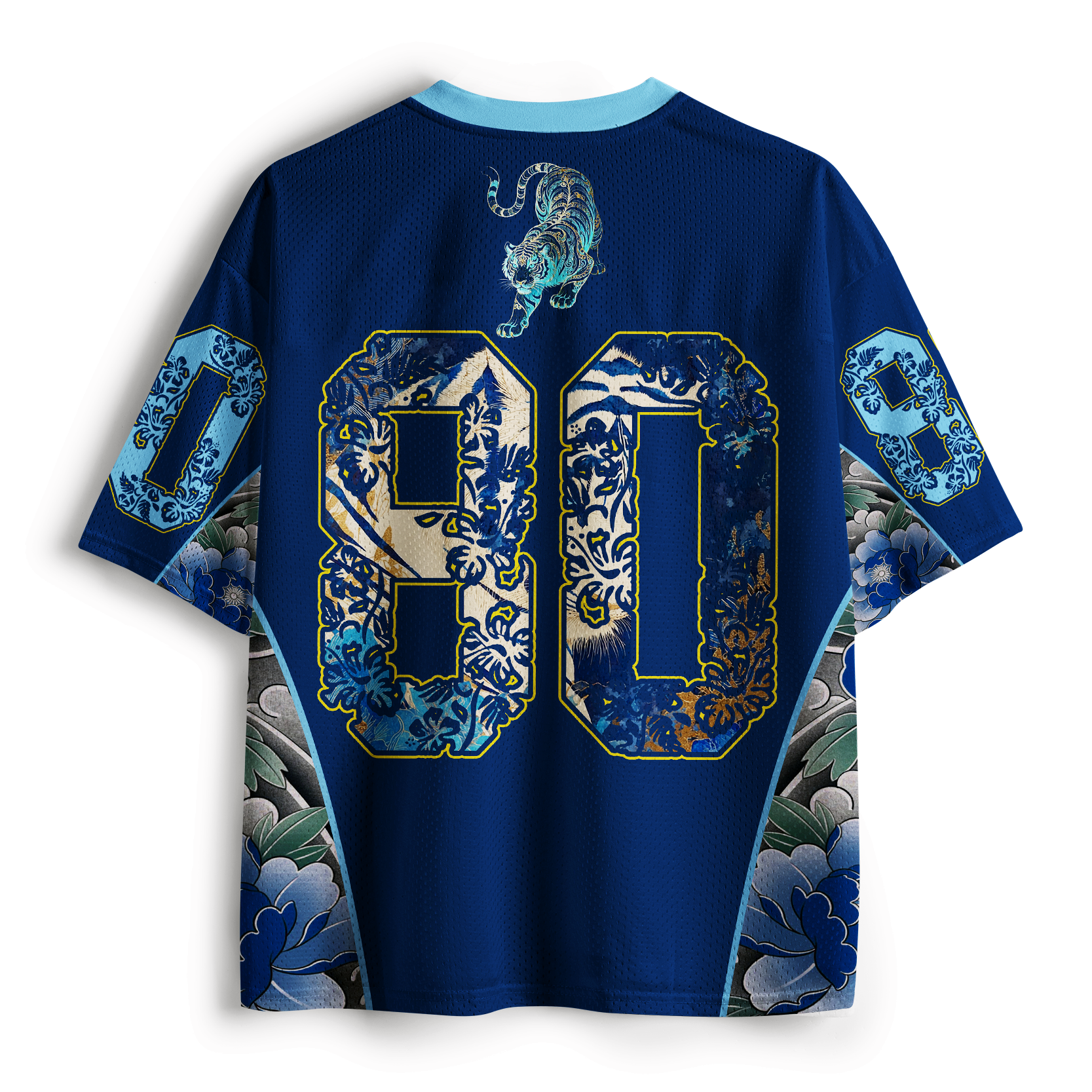 Japanese Lion Tiger Unisex Mesh Jersey