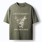 Japanese vintage deer washed t-shirt