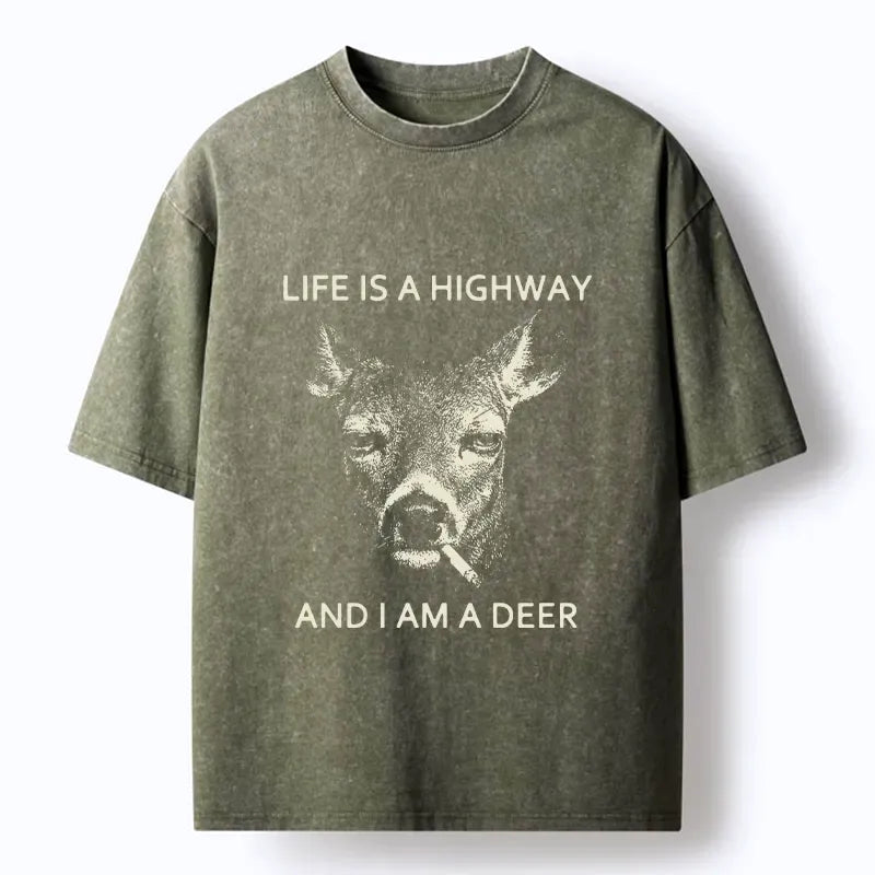 Japanese vintage deer washed t-shirt