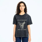 Kyoto lion unisex cotton t-shirt for daily wear
