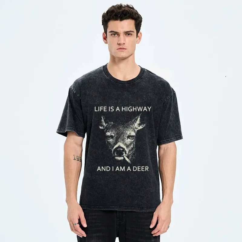 Kyoto lion unisex cotton t-shirt for daily wear