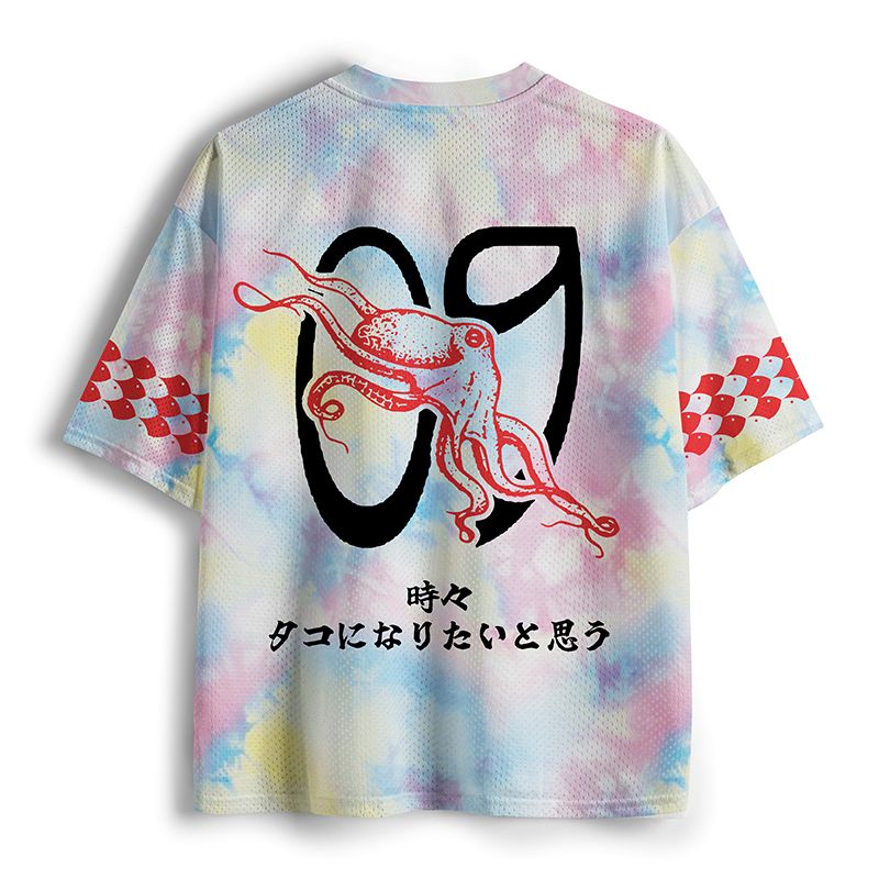 Retro Octopus Mesh Jersey Casual Wear