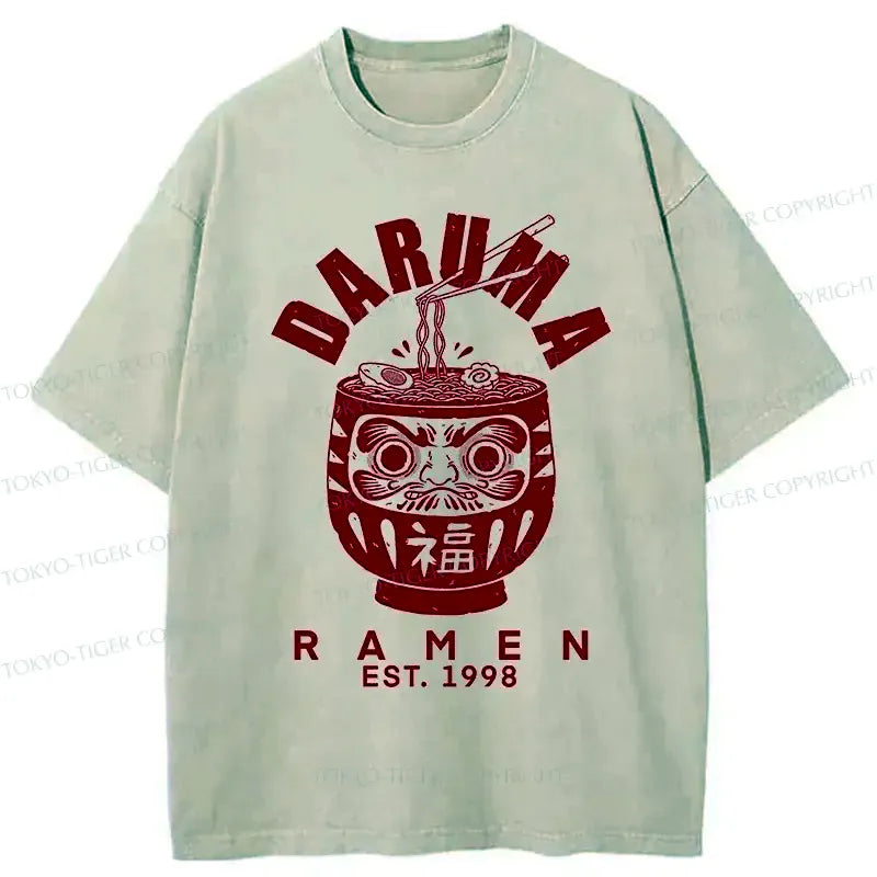 Kyoto-Lion Daruma Ramen Washed T-Shirt