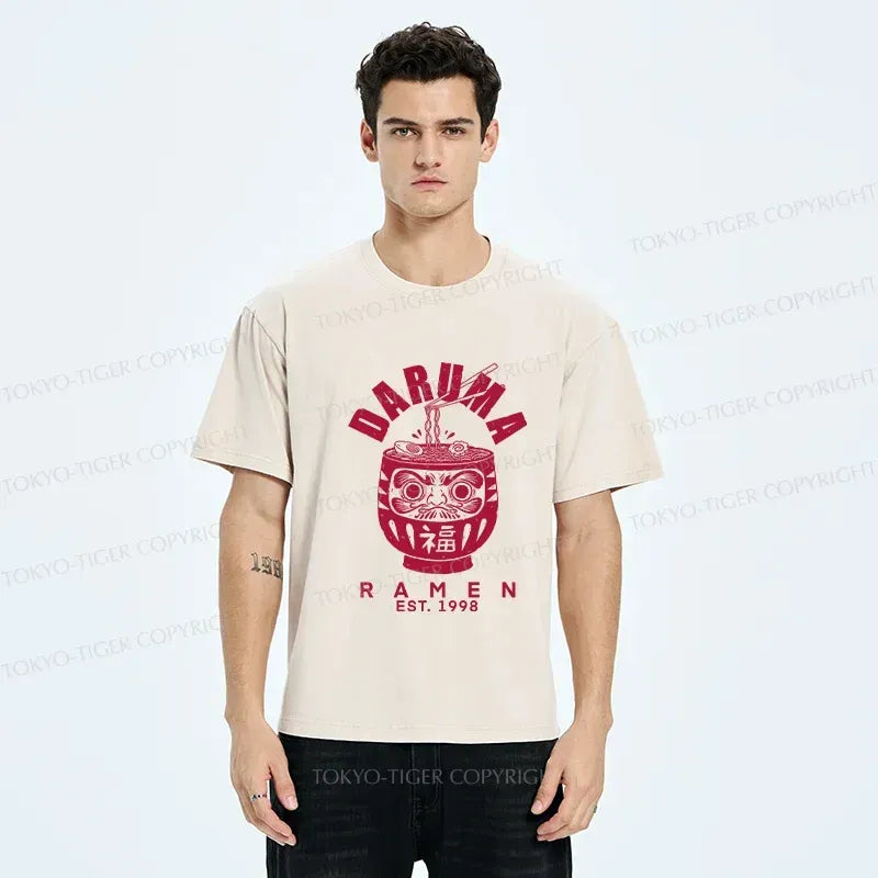 Kyoto-Lion Daruma Ramen Washed T-Shirt