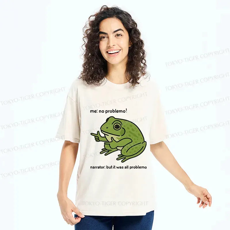 Kyoto-Lion Stupid Frog Meme Washed T-Shirt