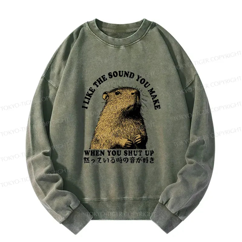 Japanese Kyoto Lion Washed Sweatshirt for Daily Wear