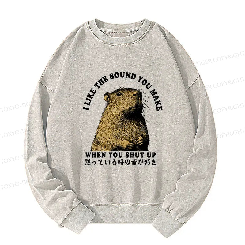 Kyoto-Lion I Like The Sound Of Silence Washed Sweatshirt
