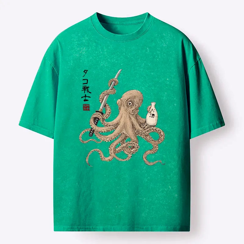 Kyoto-Lion Sake Octopus T-Shirt Best Seller