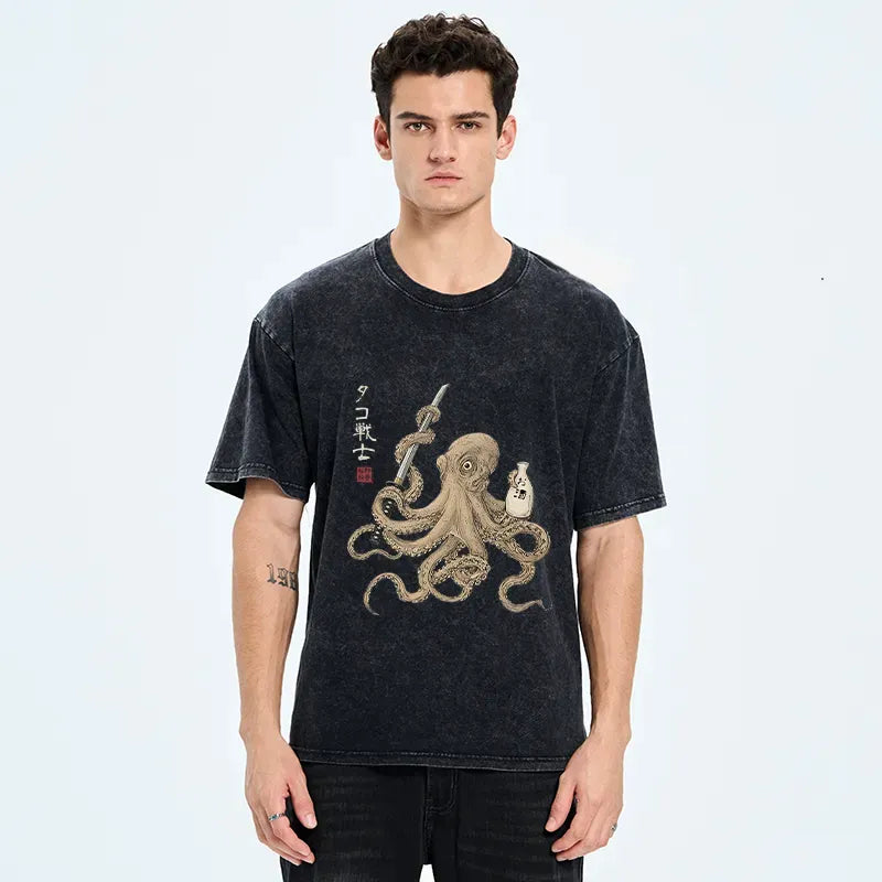 Kyoto-Lion Sake Octopus T-Shirt Best Seller