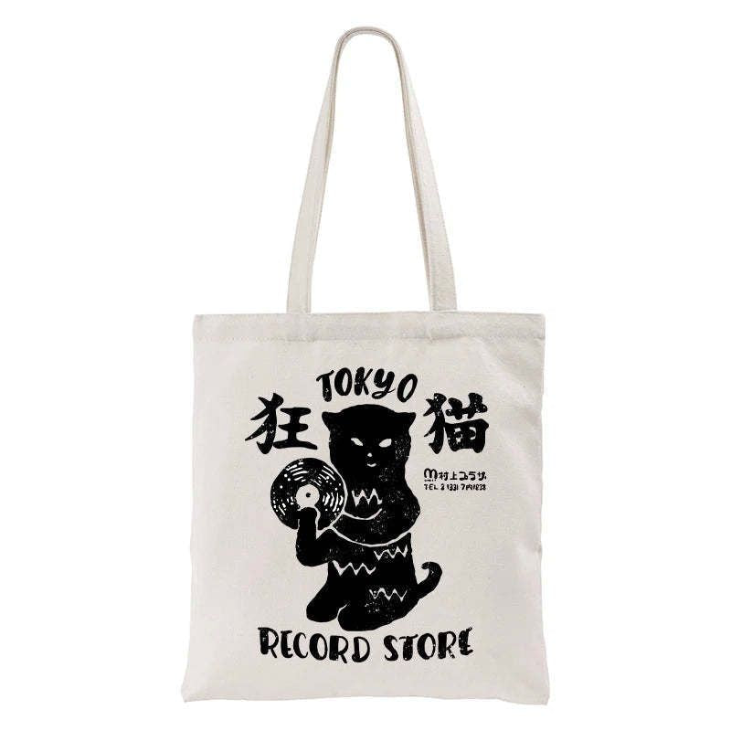 Japanese Cat Tote Bag for Daily Wear