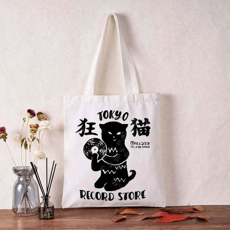 Japanese Cat Tote Bag for Daily Wear