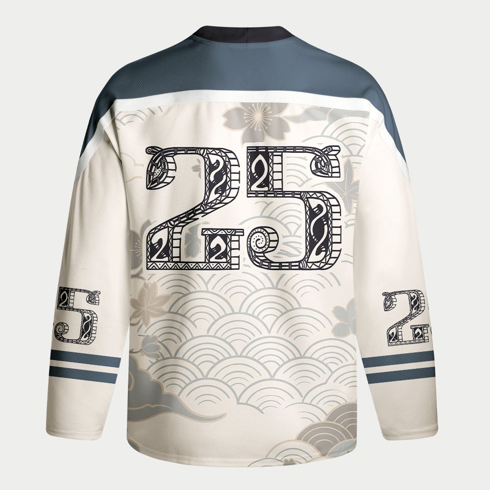 Kyoto-Lion Japanese Bat Eating Ramen Long-Sleeve Hockey Jersey