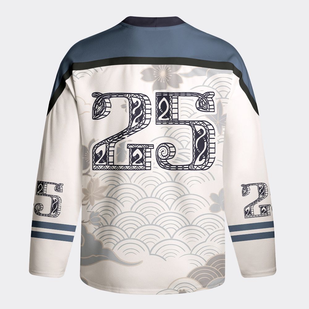 Kyoto-Lion Japanese Bat Eating Ramen Long-Sleeve Hockey Jersey