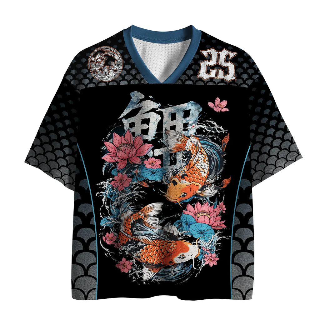 Trending Koi Fortune Mesh Jersey for Daily Wear