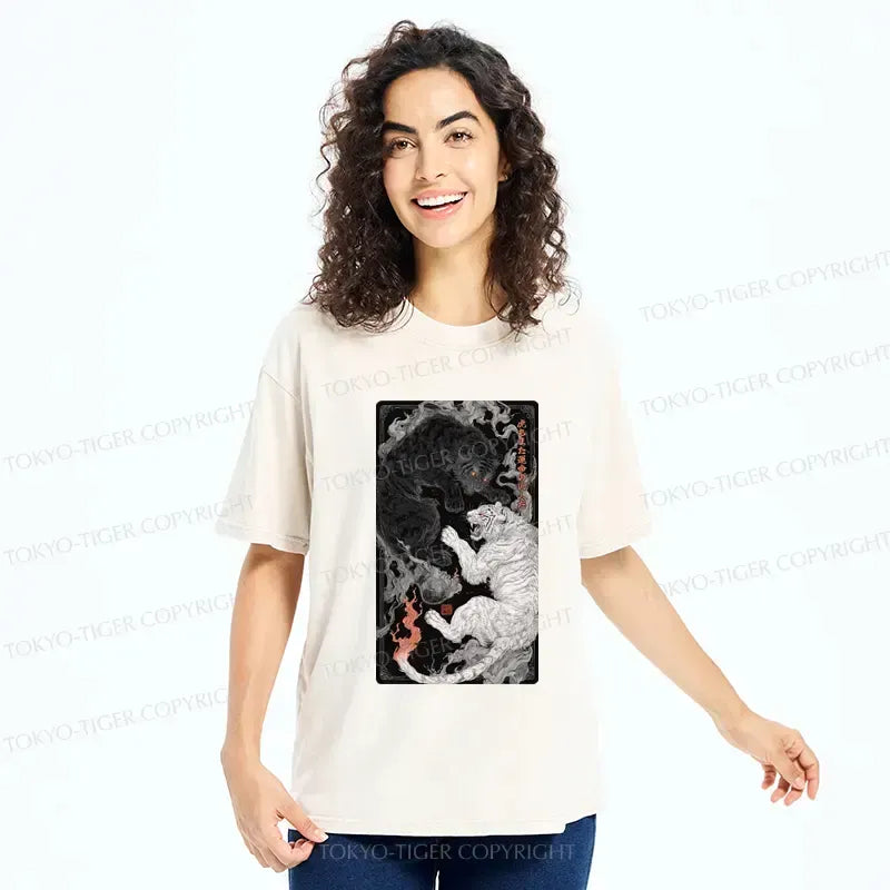 Kyoto-Lion Tigers Locked In An Epic Battle Washed T-Shirt