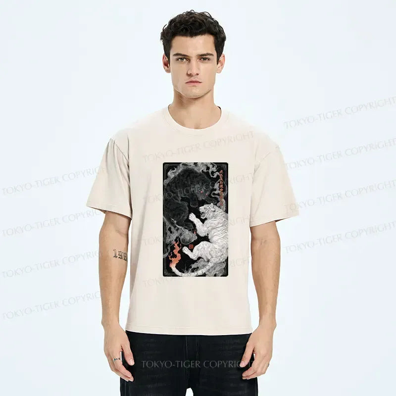 Kyoto-Lion Tigers Locked In An Epic Battle Washed T-Shirt
