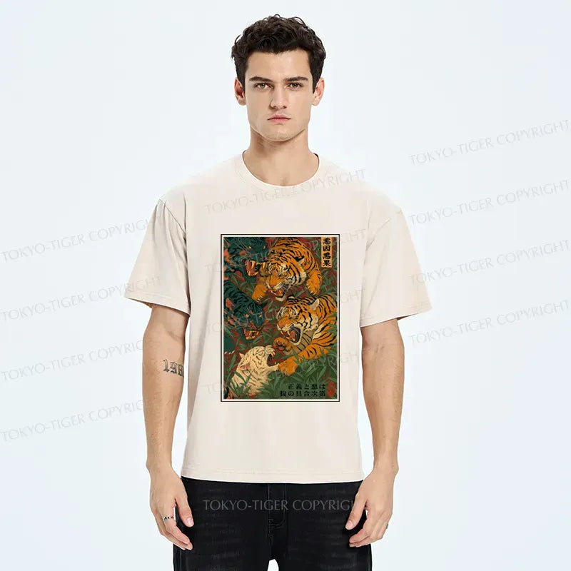 Unisex Washed Tiger Ukiyoe Tee on Sale