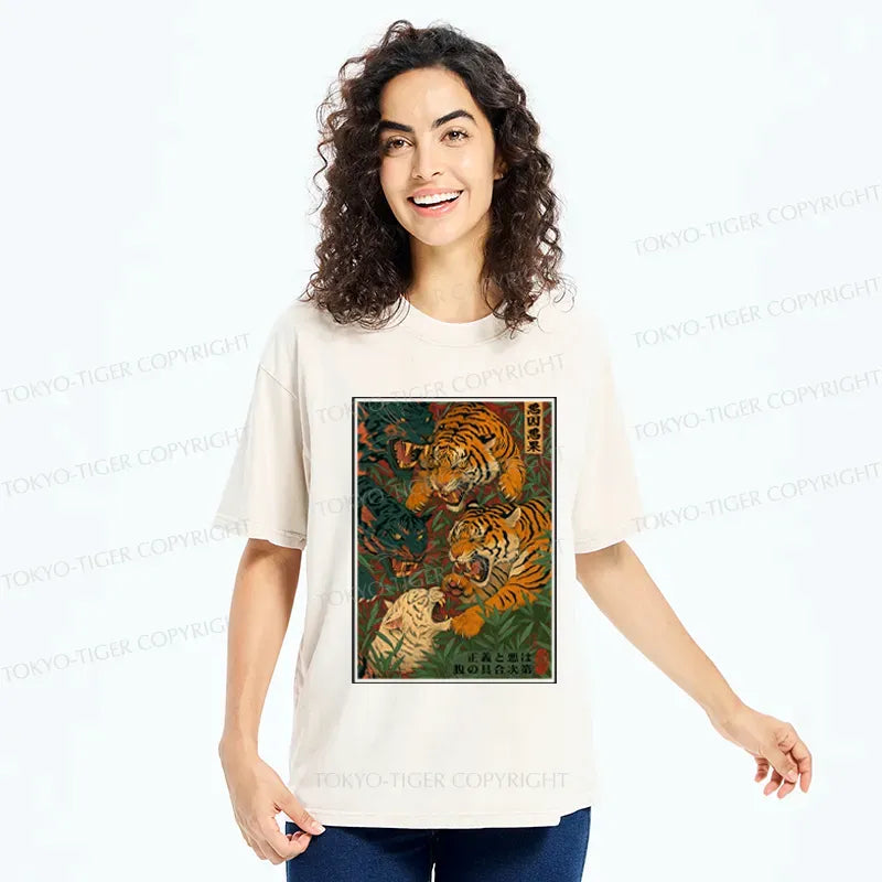 Japanese Woodblock Print Tiger T-Shirt Free Shipping