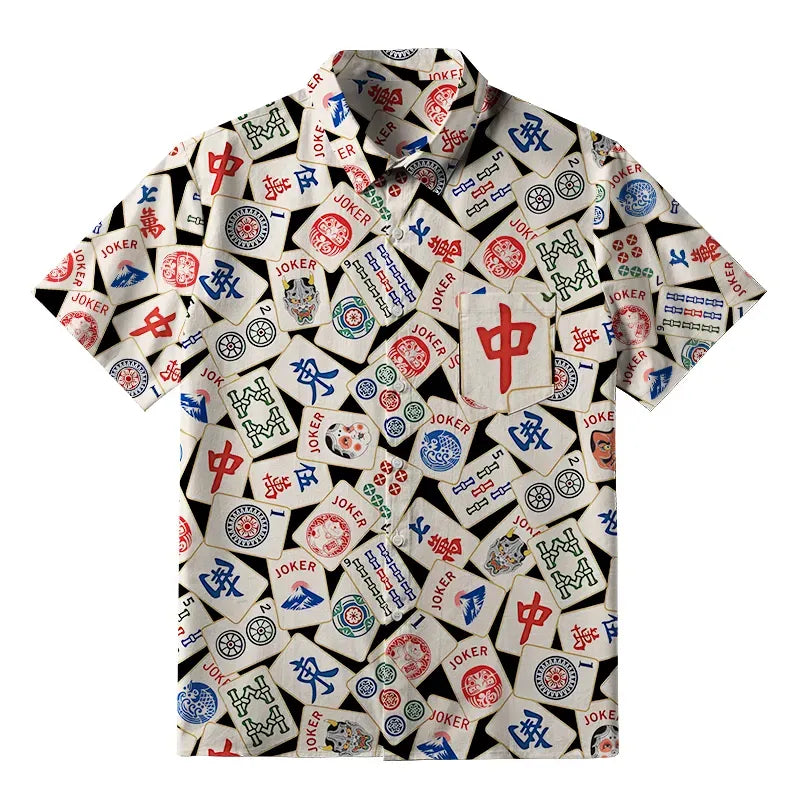 Vintage Ukiyo-e Button Up Shirt for Vacation