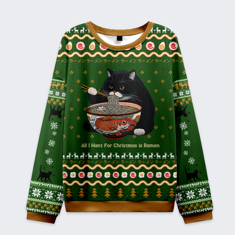 Trendy Unisex Cat Sweatshirt for Winter