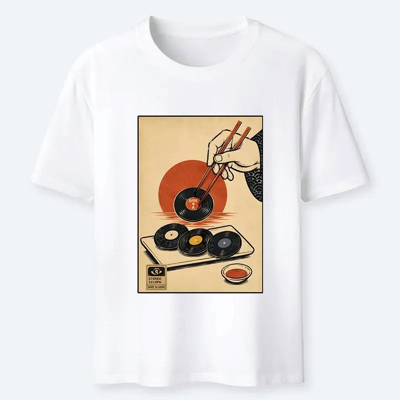 Classic Cotton T-Shirt with Chopsticks