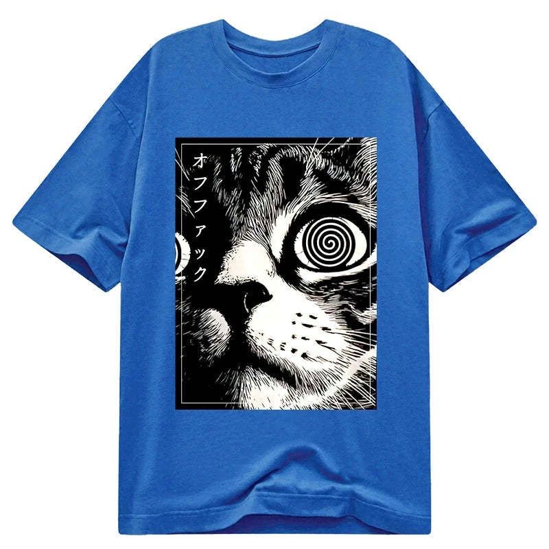japanese scary cat t-shirt for men