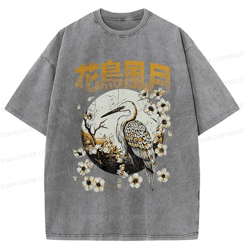 Kyoto lion flowers birds wind moon shirt
