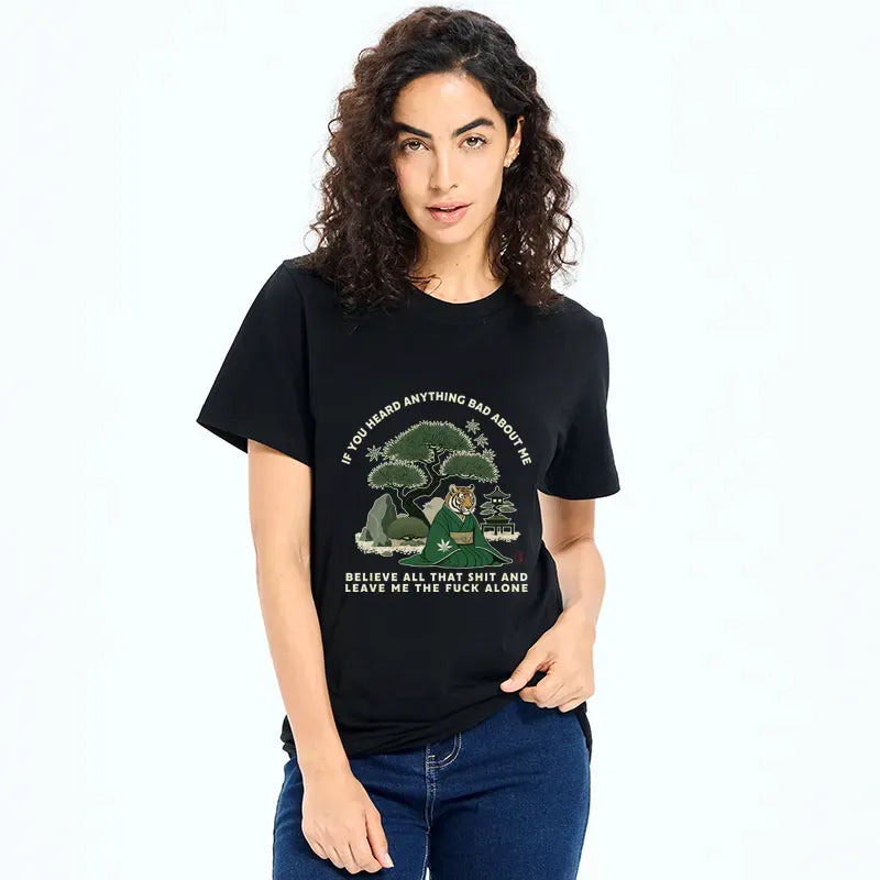 funny ukiyoe tiger samurai t-shirt for daily wear