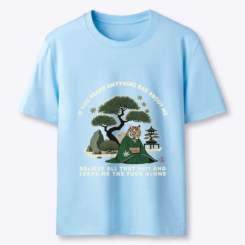 funny ukiyoe tiger samurai t-shirt for daily wear