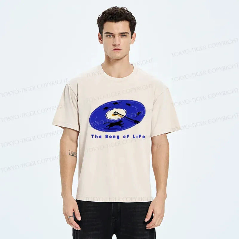 Japanese Vintage Washed T-Shirt for Daily Wear