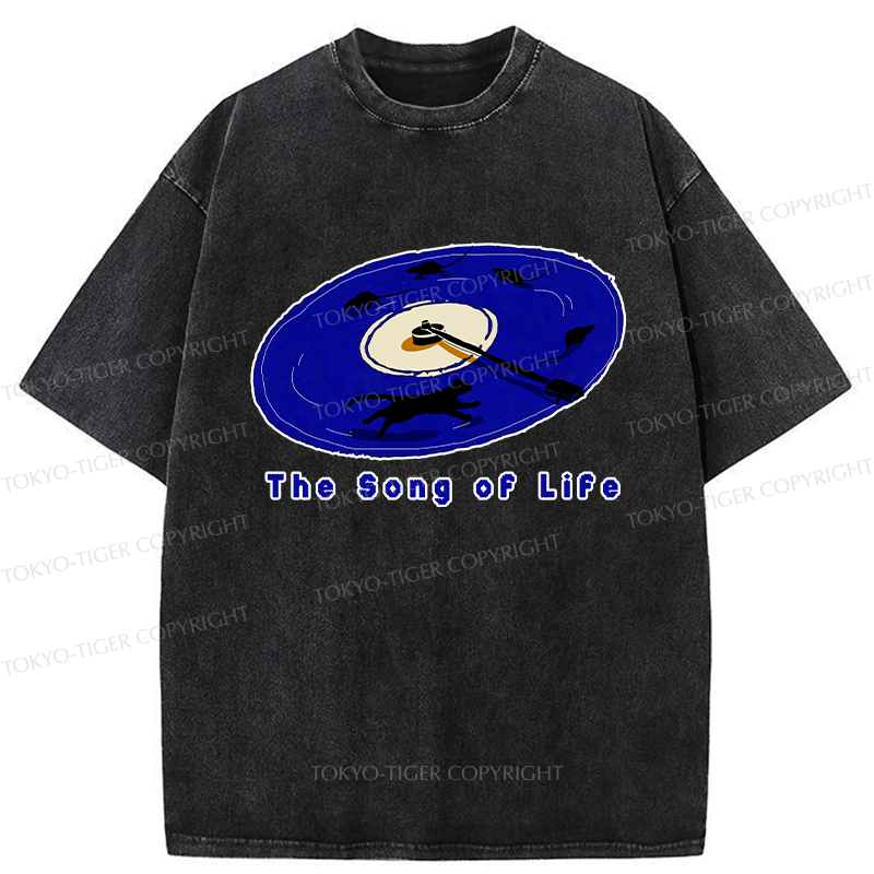 Japanese Vintage Washed T-Shirt for Daily Wear