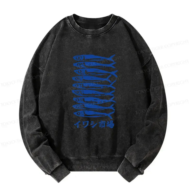 Kyoto-Lion Sardine Market Washed Sweatshirt