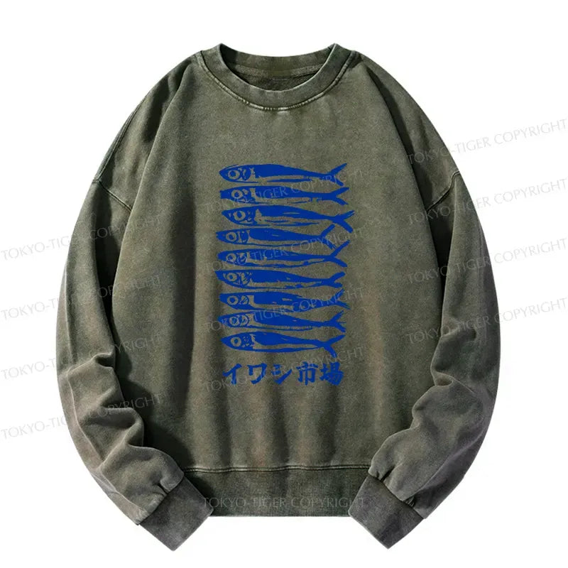 Kyoto-Lion Sardine Market Washed Sweatshirt
