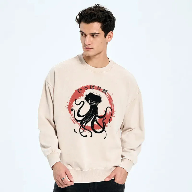Kyoto-Lion Vintage Octopus Japanese Washed Sweatshirt