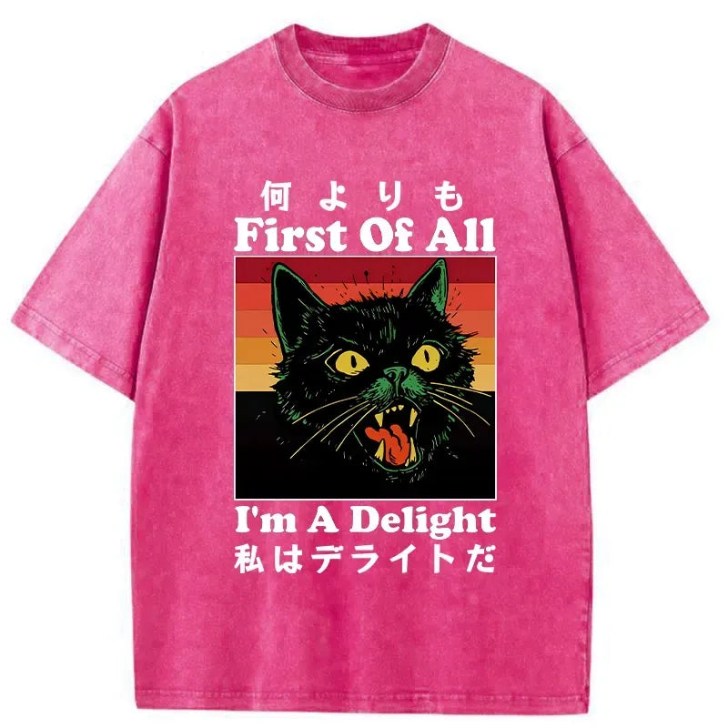 Kyoto-Lion I'm A Delight Washed T-Shirt