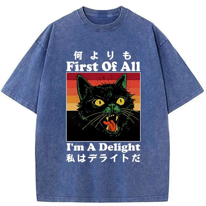 Kyoto-Lion I'm A Delight Washed T-Shirt