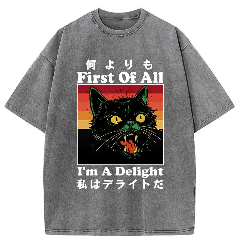 japanese unisex washed t-shirt for daily wear