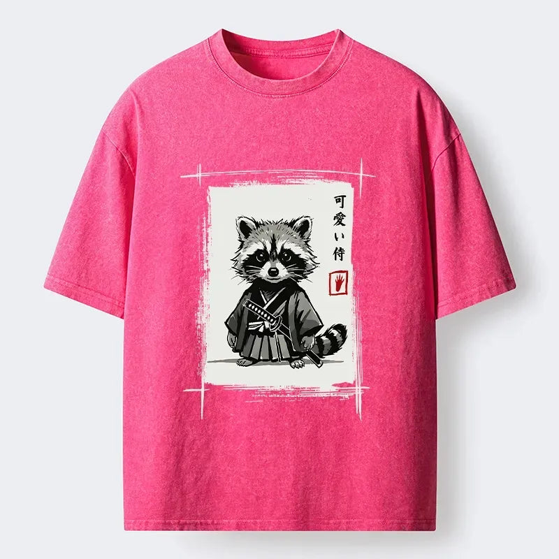 Samurai Raccoon Washed T-Shirt