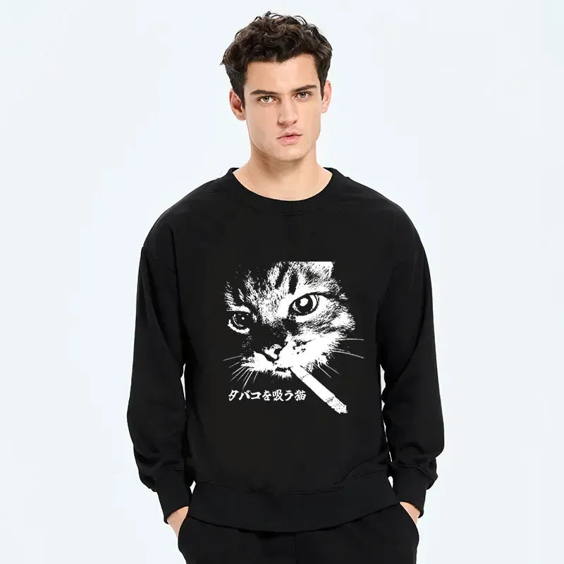 kyoto lion smoking cat sweatshirt gift idea