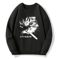 retro smoking cat sweatshirt streetwear