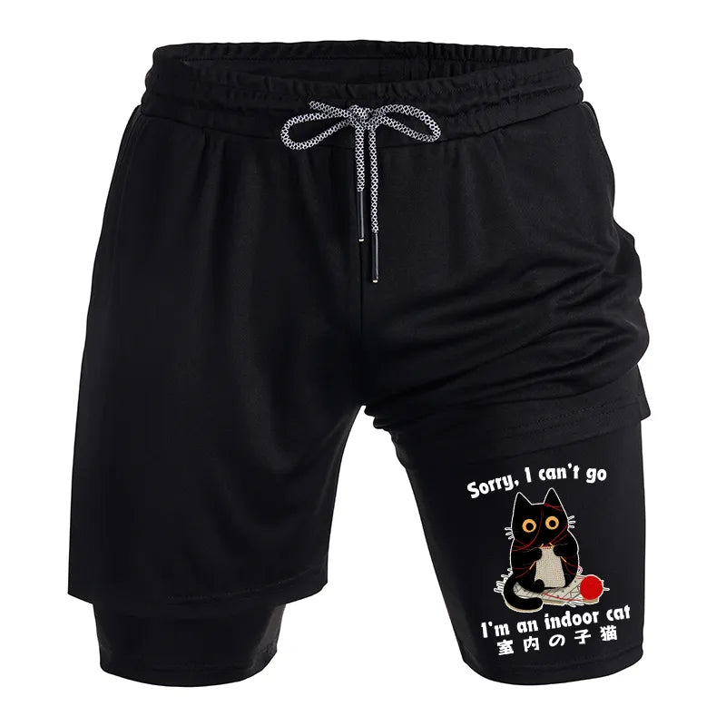 Kyoto-Lion Indoor Cat Meme Training Shorts