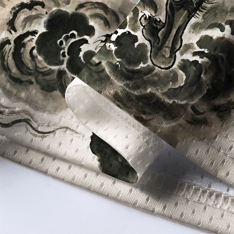 Kyoto-Lion Raijin Among Ink Clouds Mesh Jersey