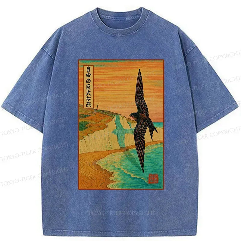 Japanese washed t-shirt for daily wear