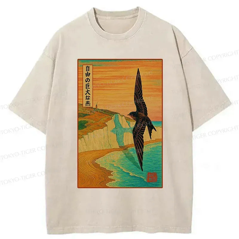 Swallow design t-shirt for summer