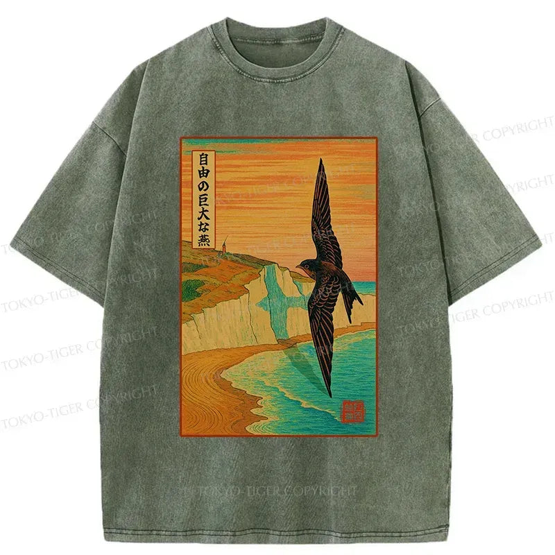 Japanese washed t-shirt for daily wear
