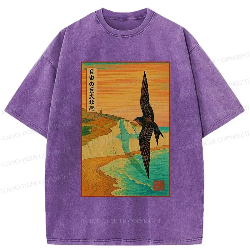 Japanese washed t-shirt for daily wear